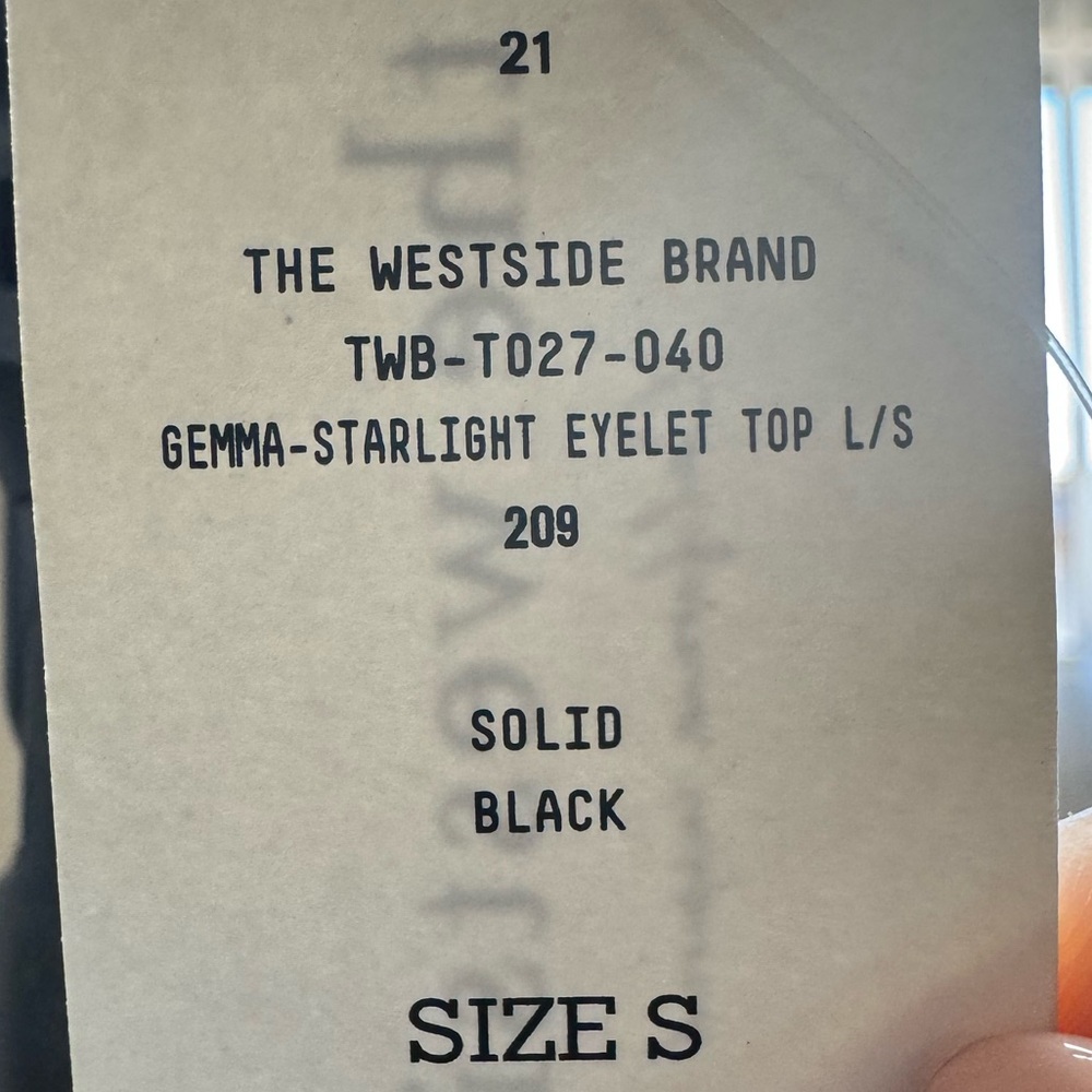 New The Westside Gemma Starlight Eyelet Top Black - Picture 10 of 11